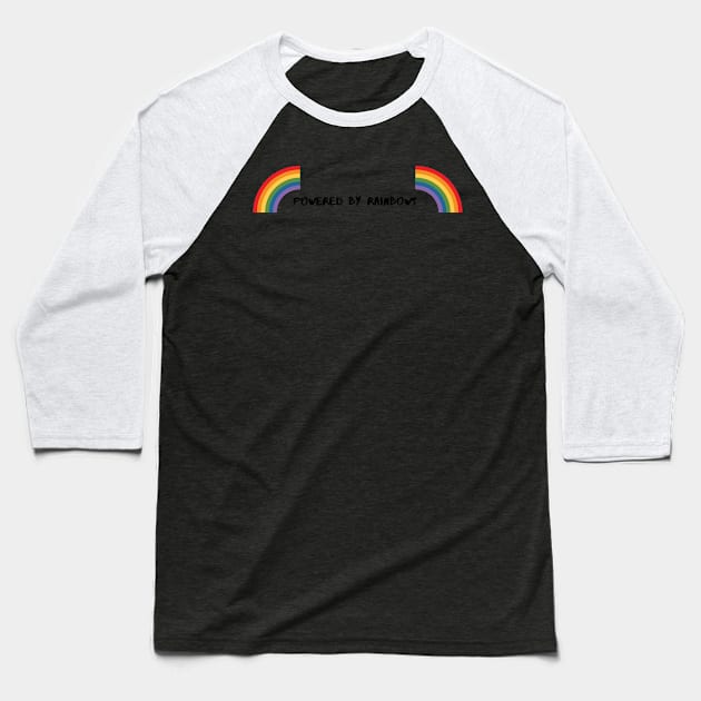 Powered By Rainbows Baseball T-Shirt by rconyard